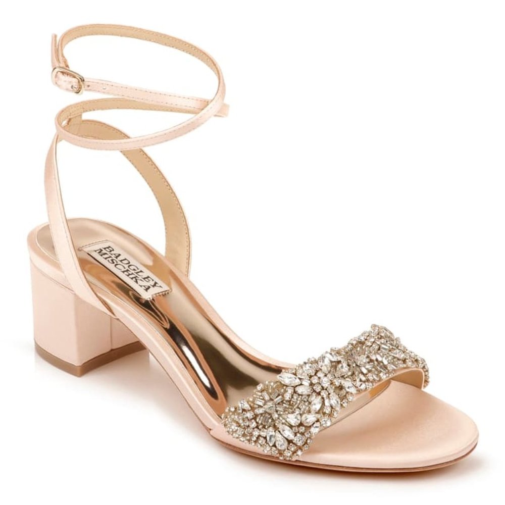 Badgley Mischka Sz 8.5 Jada Embellished Block Heel